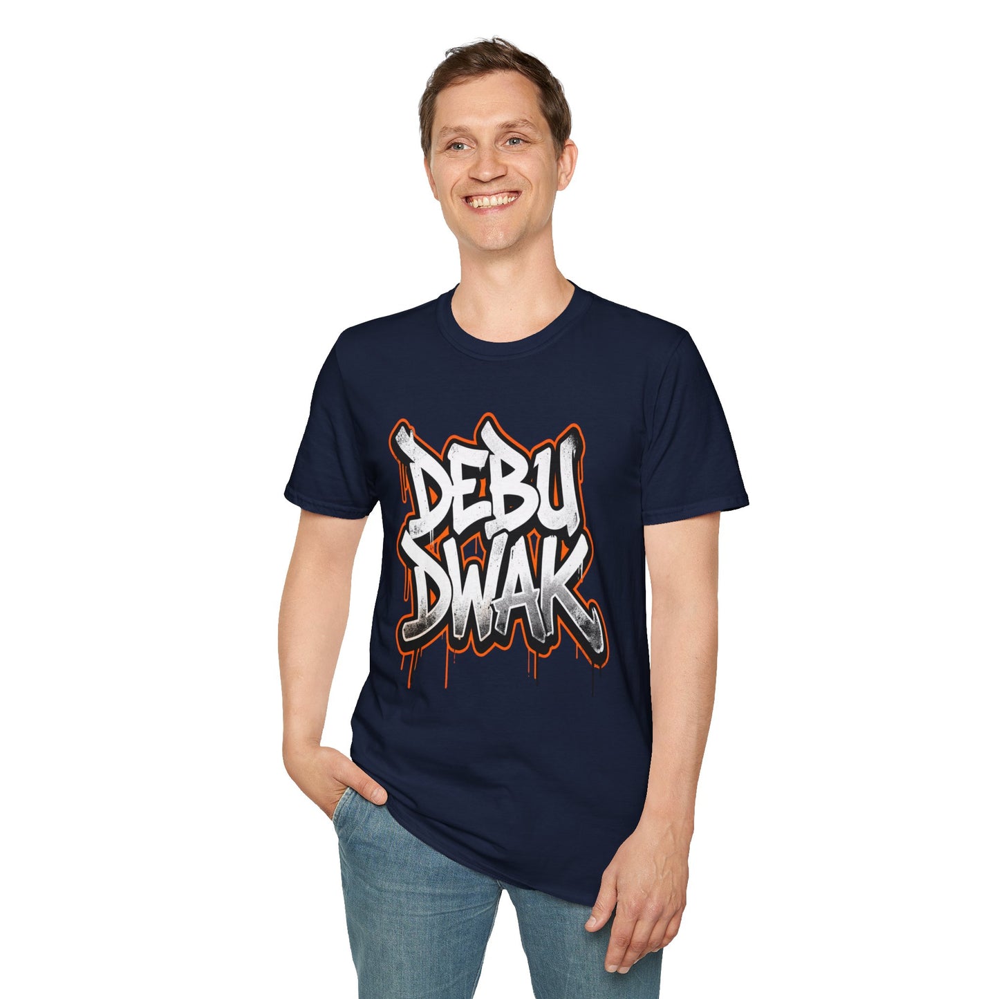 Graffiti "DEBU DWAK" Logo Graphic T-Shirt – Urban Streetwear Tee