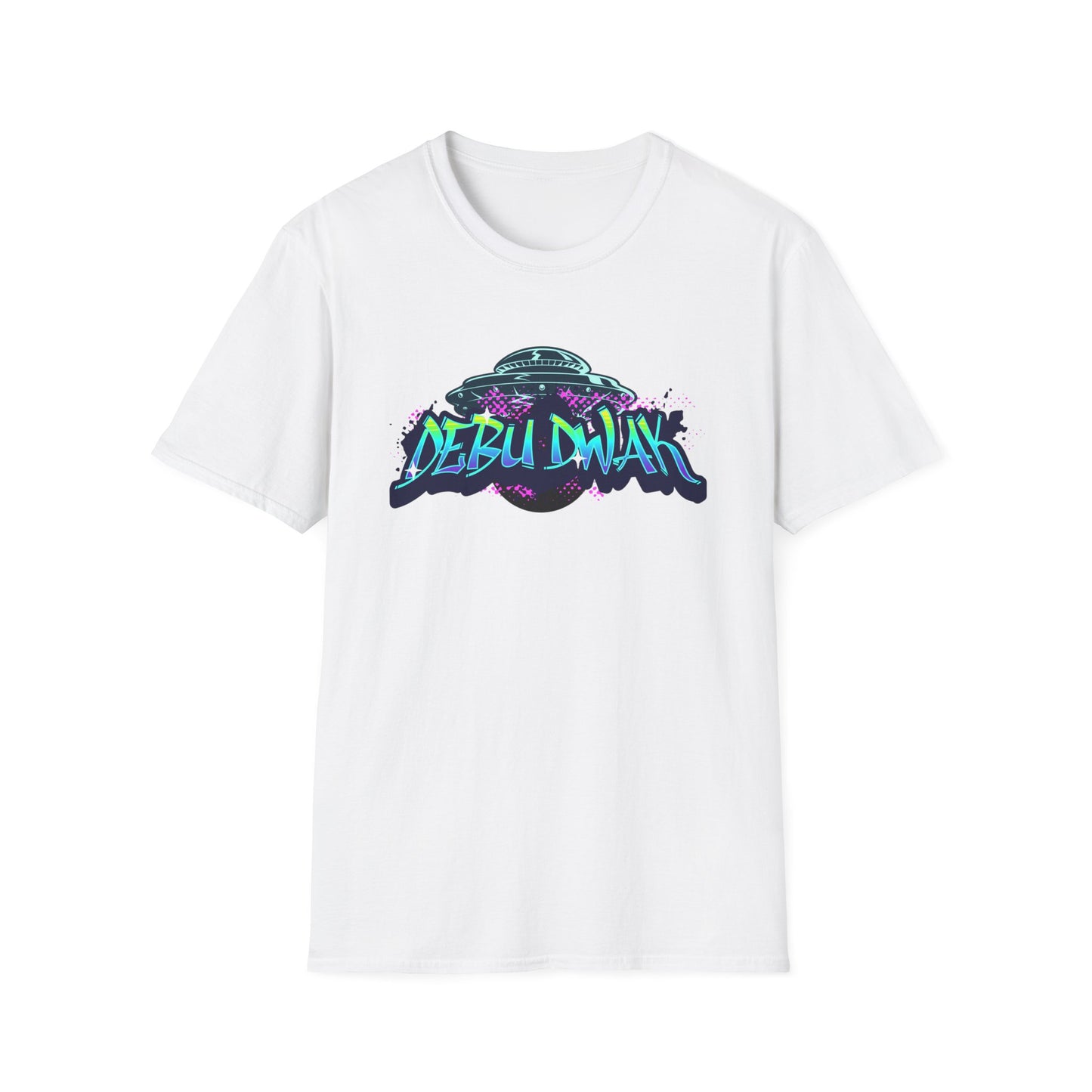 Alien Graffiti T-Shirt — "Debu Dwak" Logo UFO Streetwear Tee