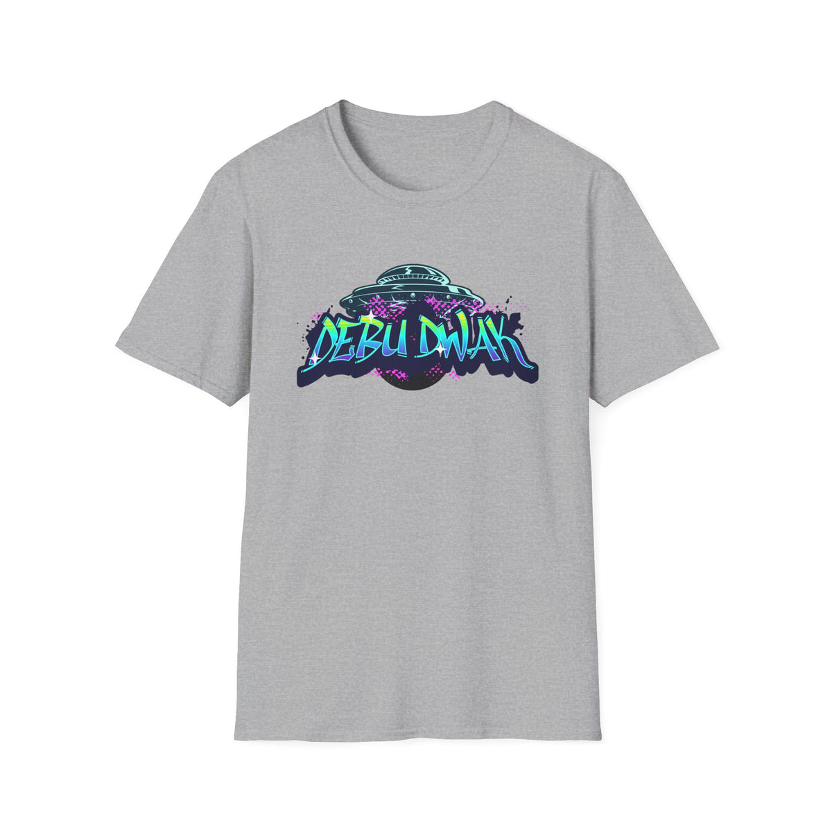 Alien Graffiti T-Shirt — "Debu Dwak" Logo UFO Streetwear Tee