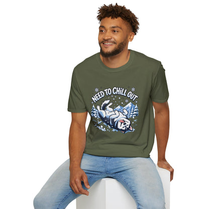 Need to Chill Out T-Shirt — Relaxed Husky Winter Snow Design