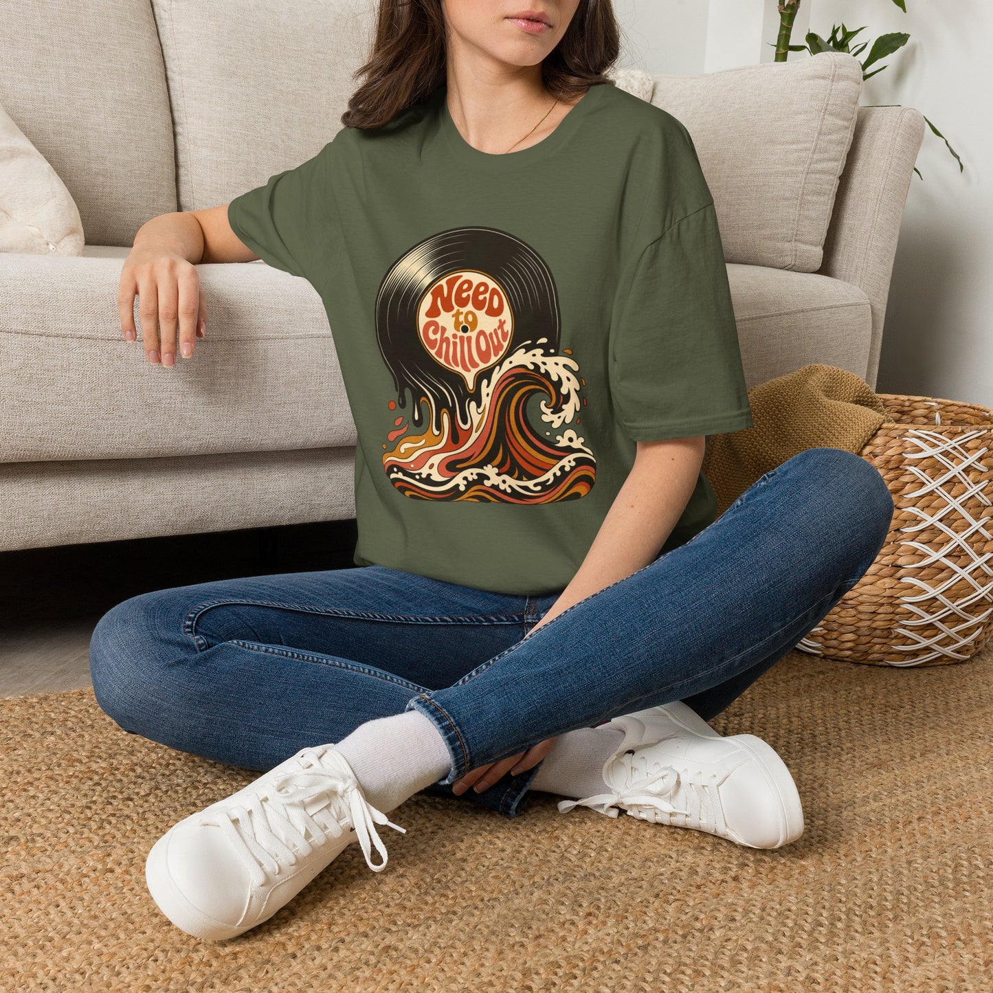 Need to Chill Out T-Shirt — Retro Vinyl Surf Wave Relaxed Tee
