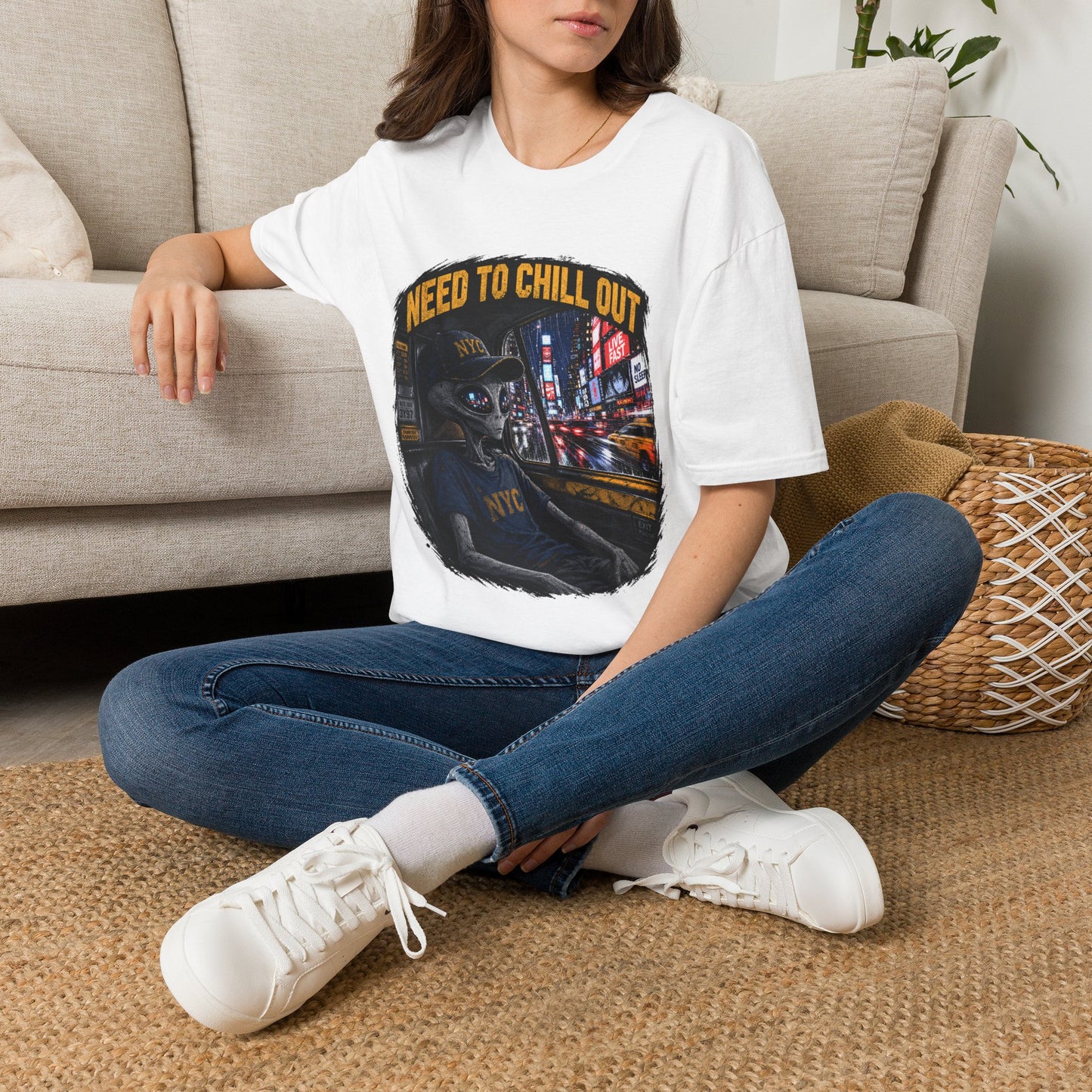 Alien NYC T‑Shirt — "Need to Chill Out" Graphic Tee