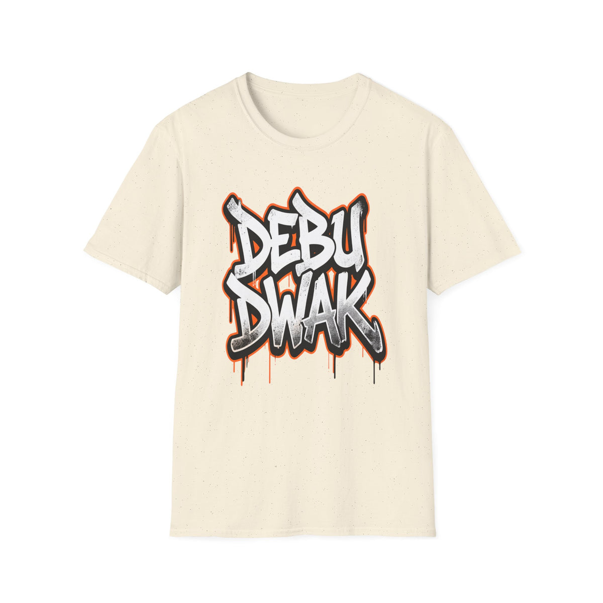 Graffiti "DEBU DWAK" Logo Graphic T-Shirt – Urban Streetwear Tee