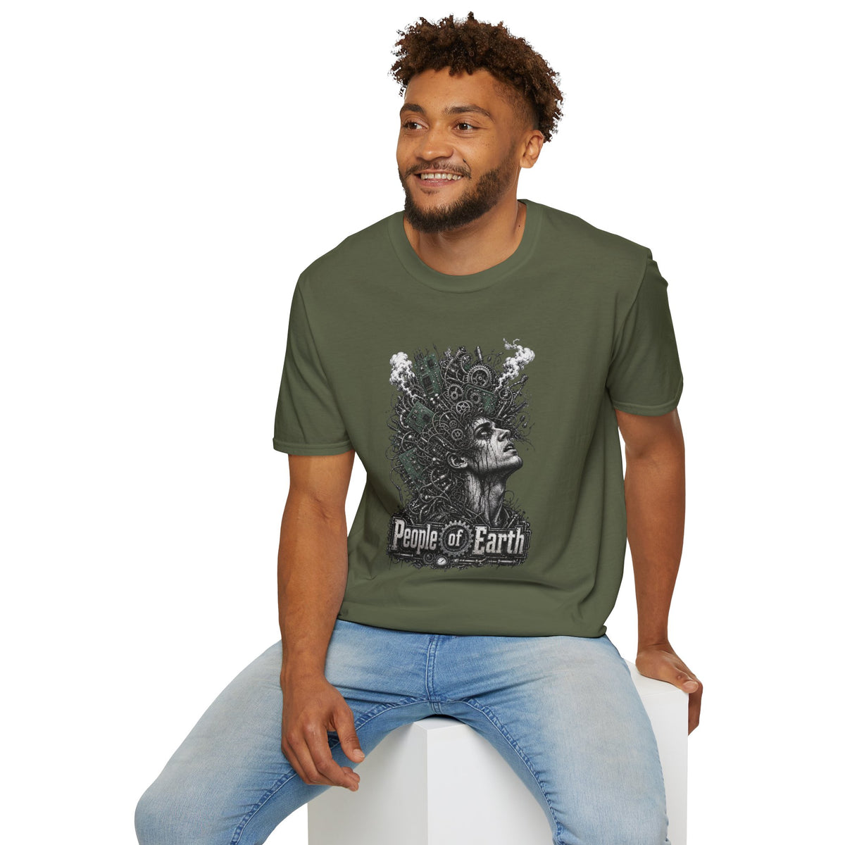People of Earth Tee — Cyber-Steampunk Horror Graphic T-Shirt