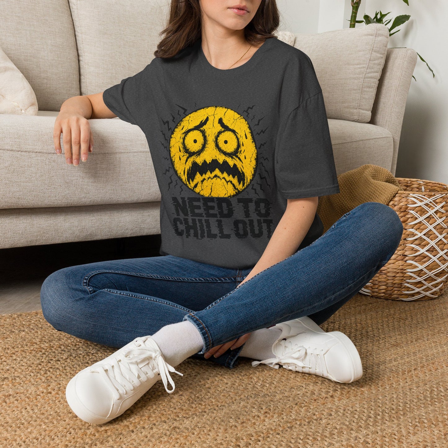 Need To Chill Out T‑Shirt — Funny Stressed Emoji Graphic Tee