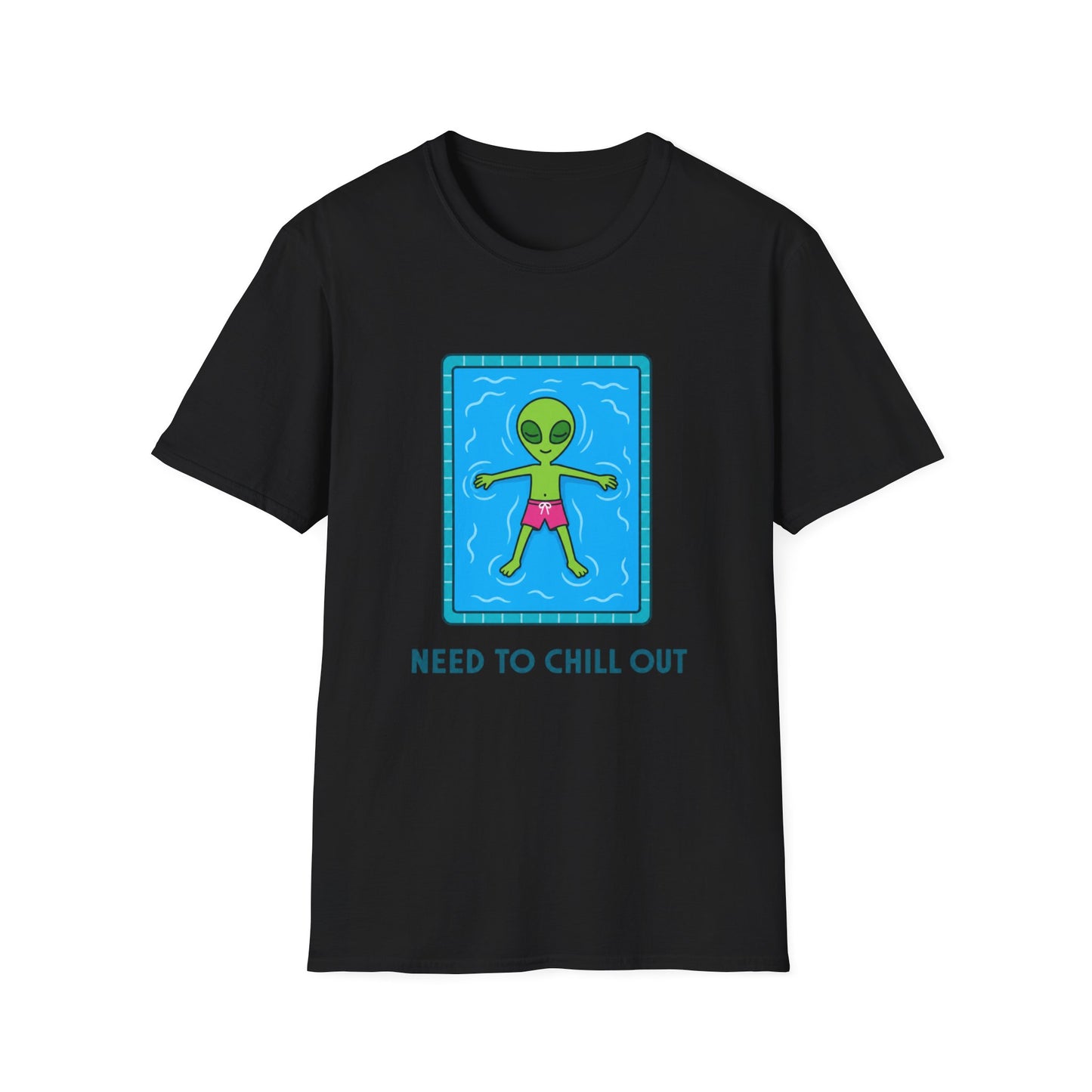 Alien Pool Tee — “Need to Chill Out” Relaxed Graphic T-Shirt