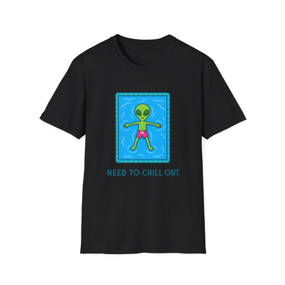 Alien Pool Tee — “Need to Chill Out” Relaxed Graphic T-Shirt