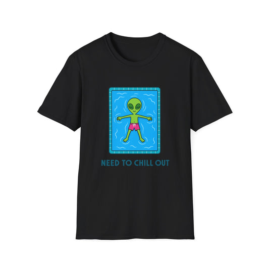 Alien Pool Tee — “Need to Chill Out” Relaxed Graphic T-Shirt