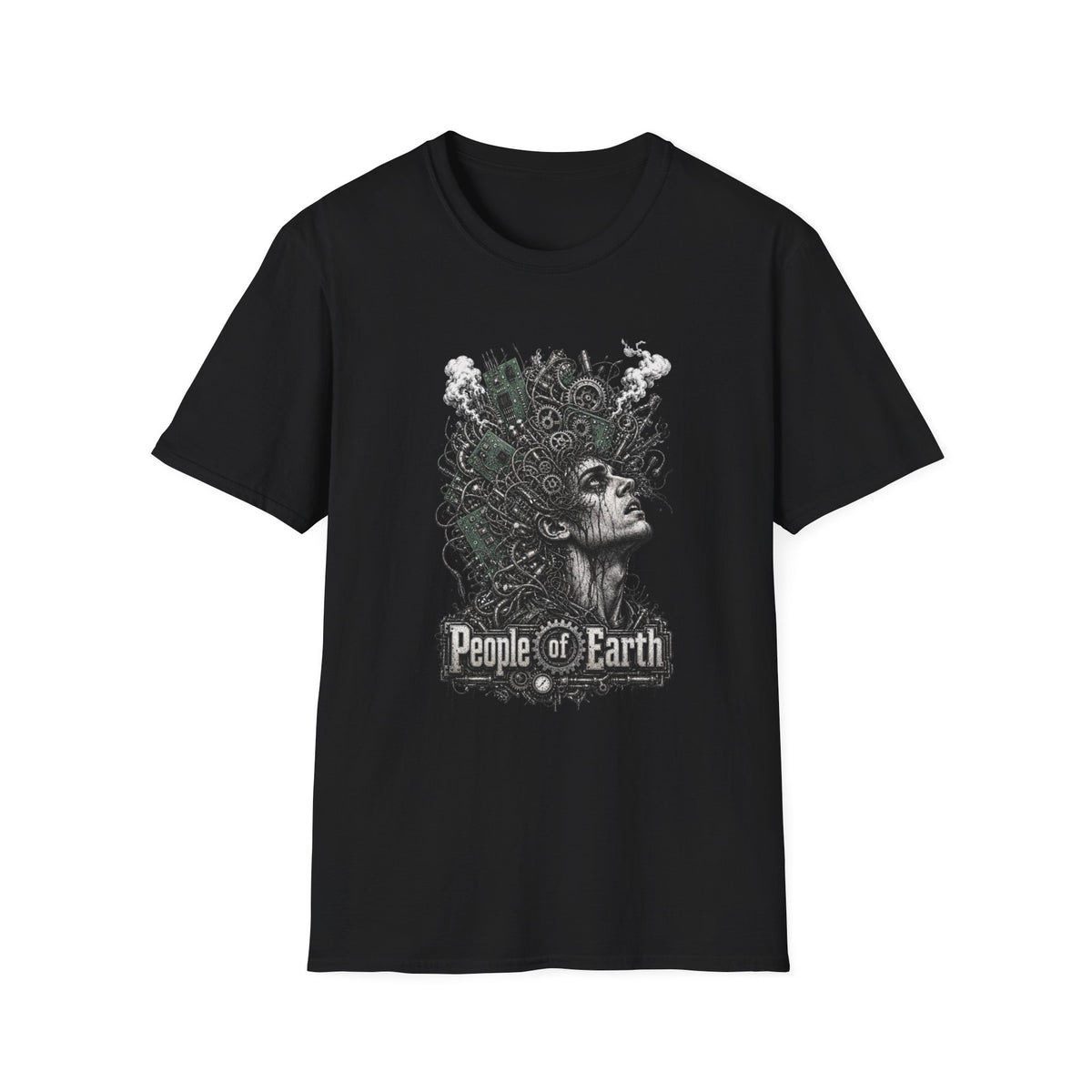 People of Earth Tee — Cyber-Steampunk Horror Graphic T-Shirt