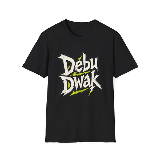Debu Dwak Logo Graphic T‑Shirt — Bold Lightning Lettering Tee