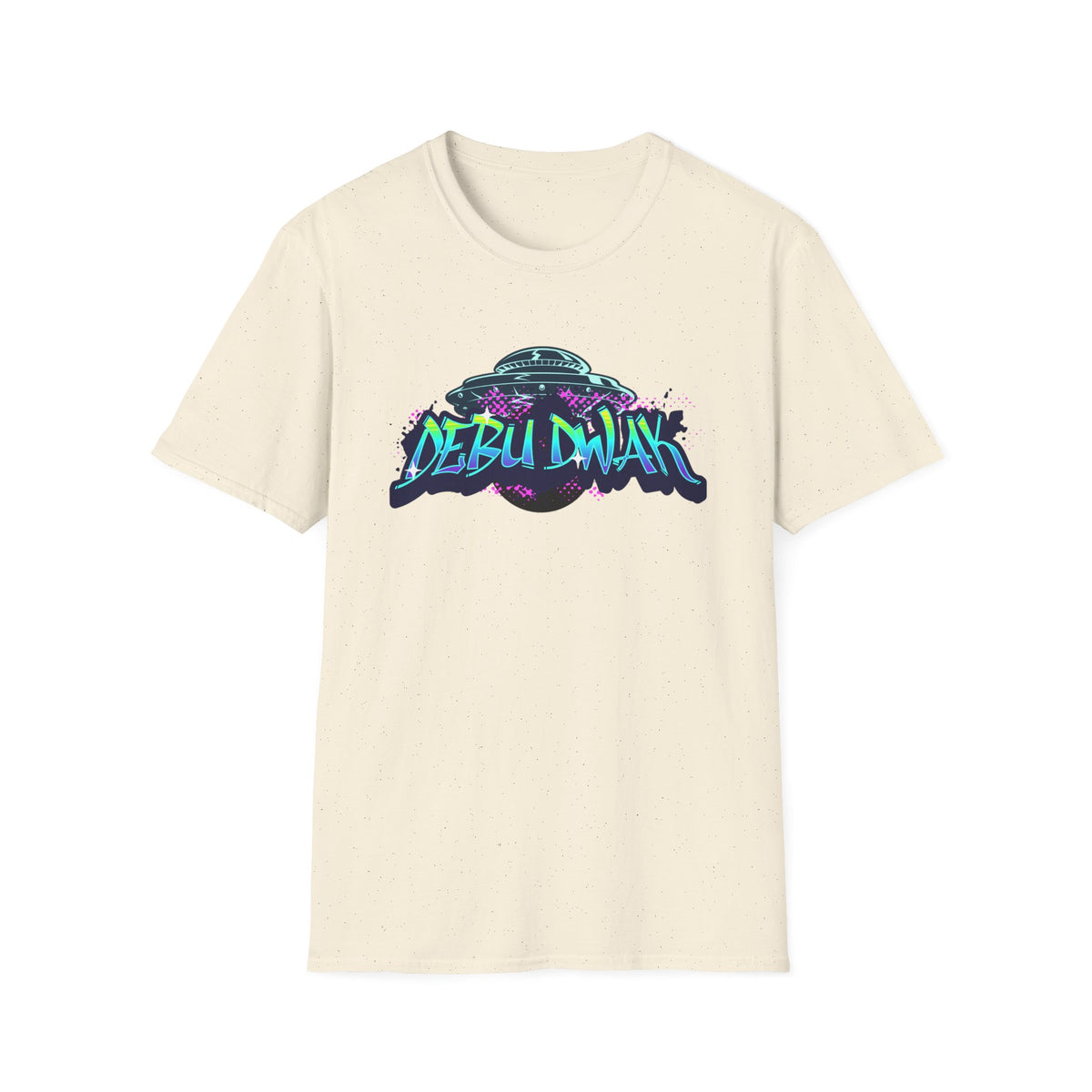 Alien Graffiti T-Shirt — "Debu Dwak" Logo UFO Streetwear Tee