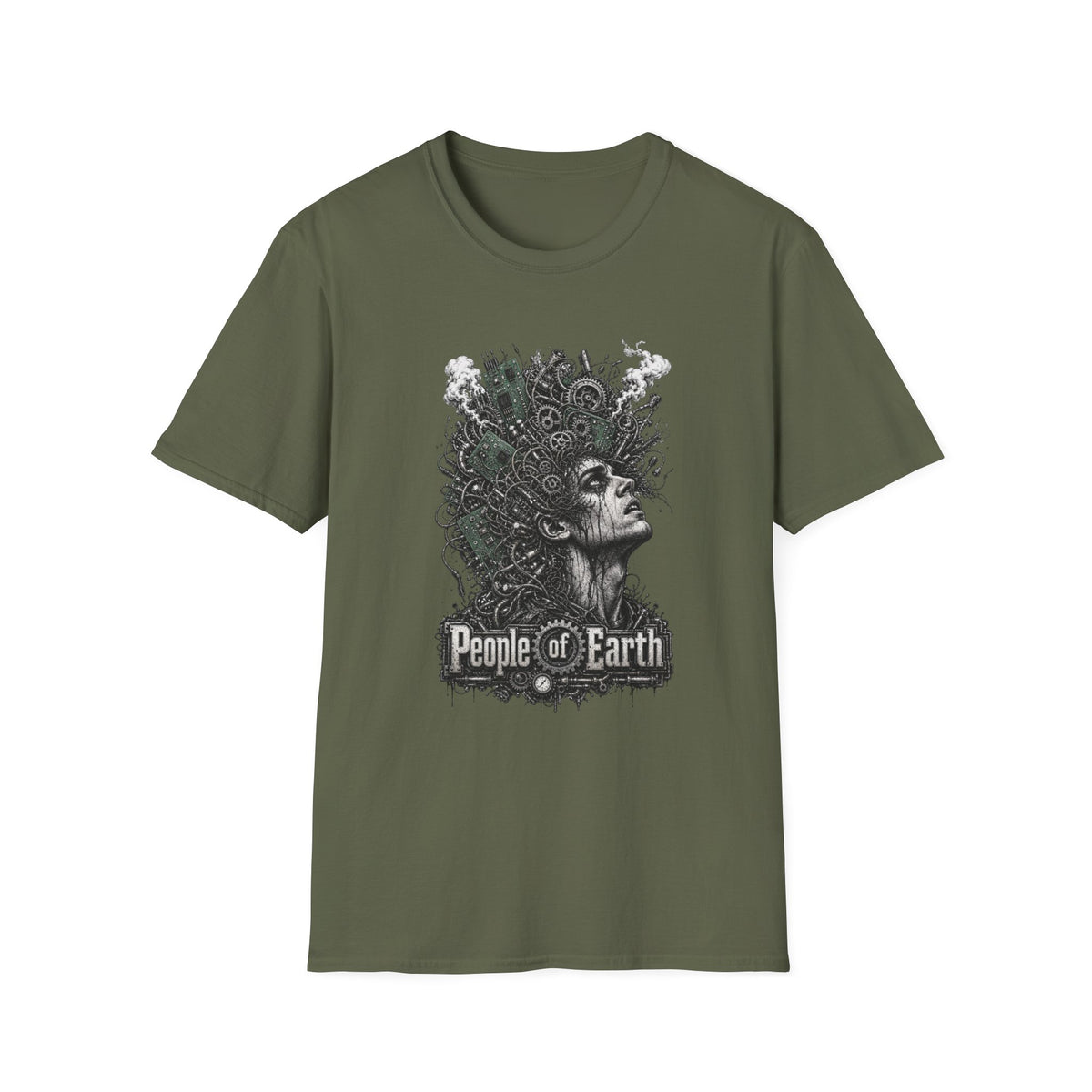 People of Earth Tee — Cyber-Steampunk Horror Graphic T-Shirt