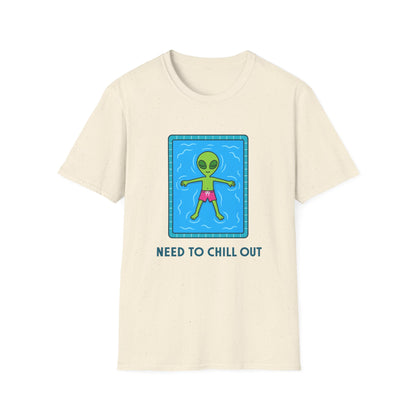 Alien Pool Tee — “Need to Chill Out” Relaxed Graphic T-Shirt