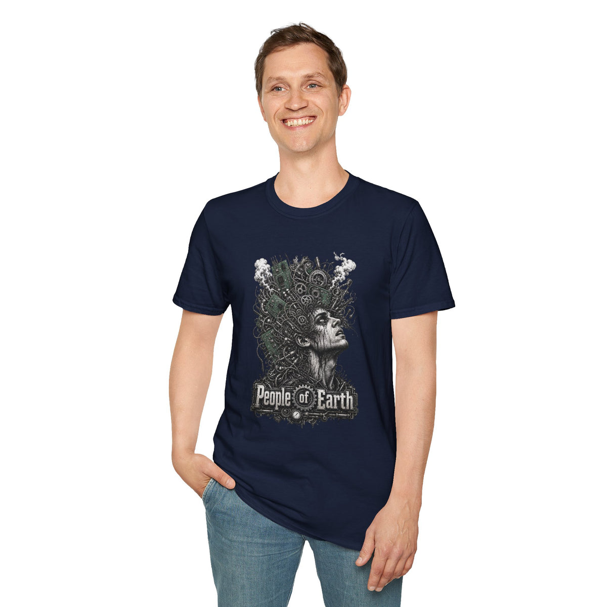 People of Earth Tee — Cyber-Steampunk Horror Graphic T-Shirt