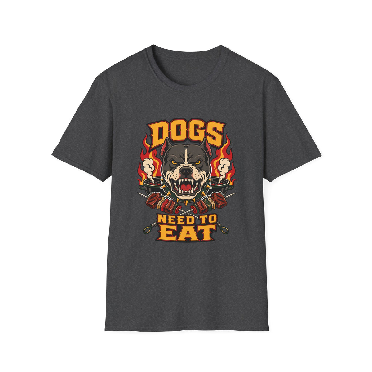 “Dogs Need to Eat” Fierce Rottweiler Graphic T-Shirt
