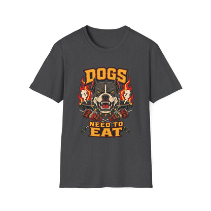 “Dogs Need to Eat” Fierce Rottweiler Graphic T-Shirt