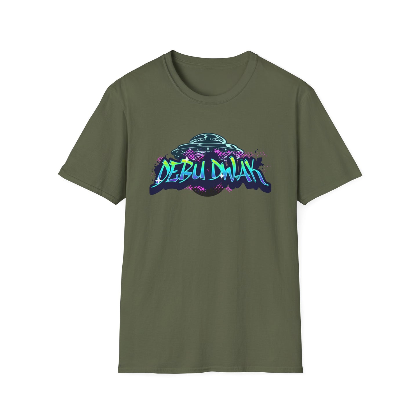 Alien Graffiti T-Shirt — "Debu Dwak" Logo UFO Streetwear Tee