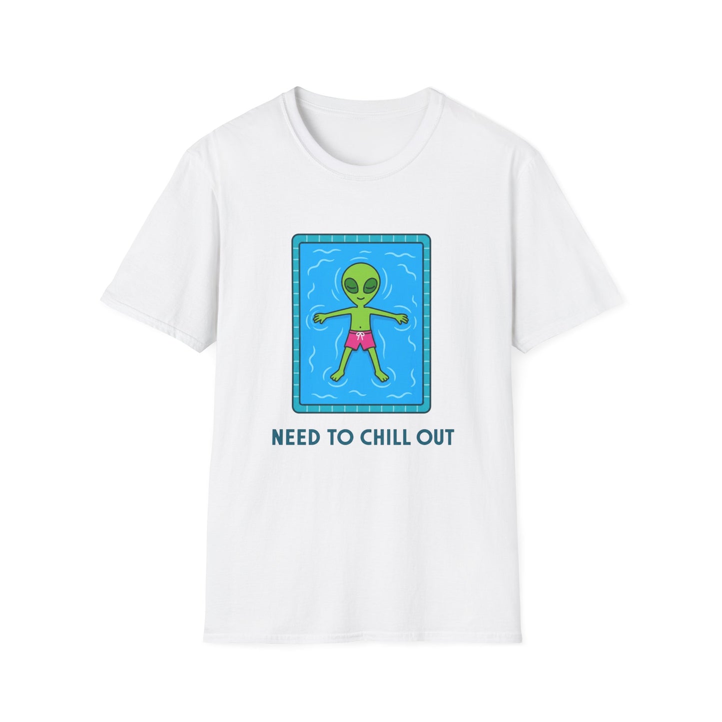 Alien Pool Tee — “Need to Chill Out” Relaxed Graphic T-Shirt
