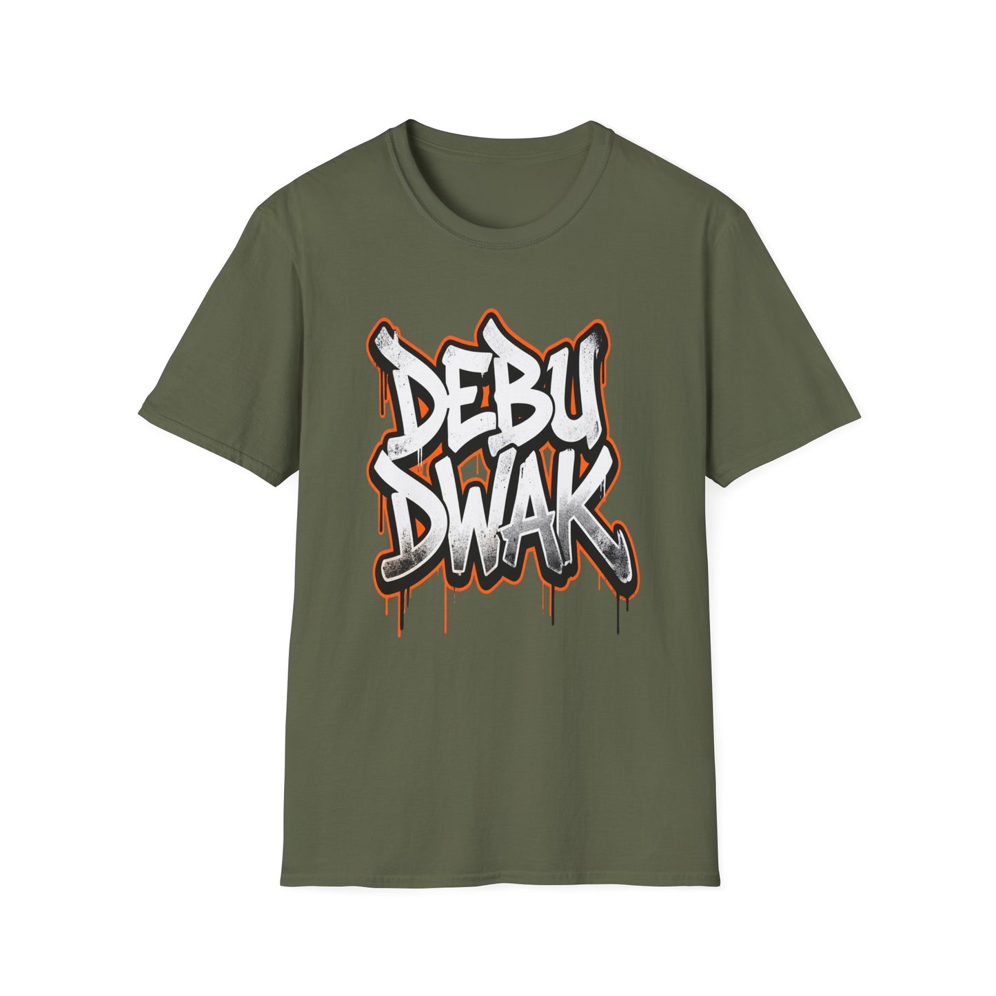 Graffiti "DEBU DWAK" Logo Graphic T-Shirt – Urban Streetwear Tee