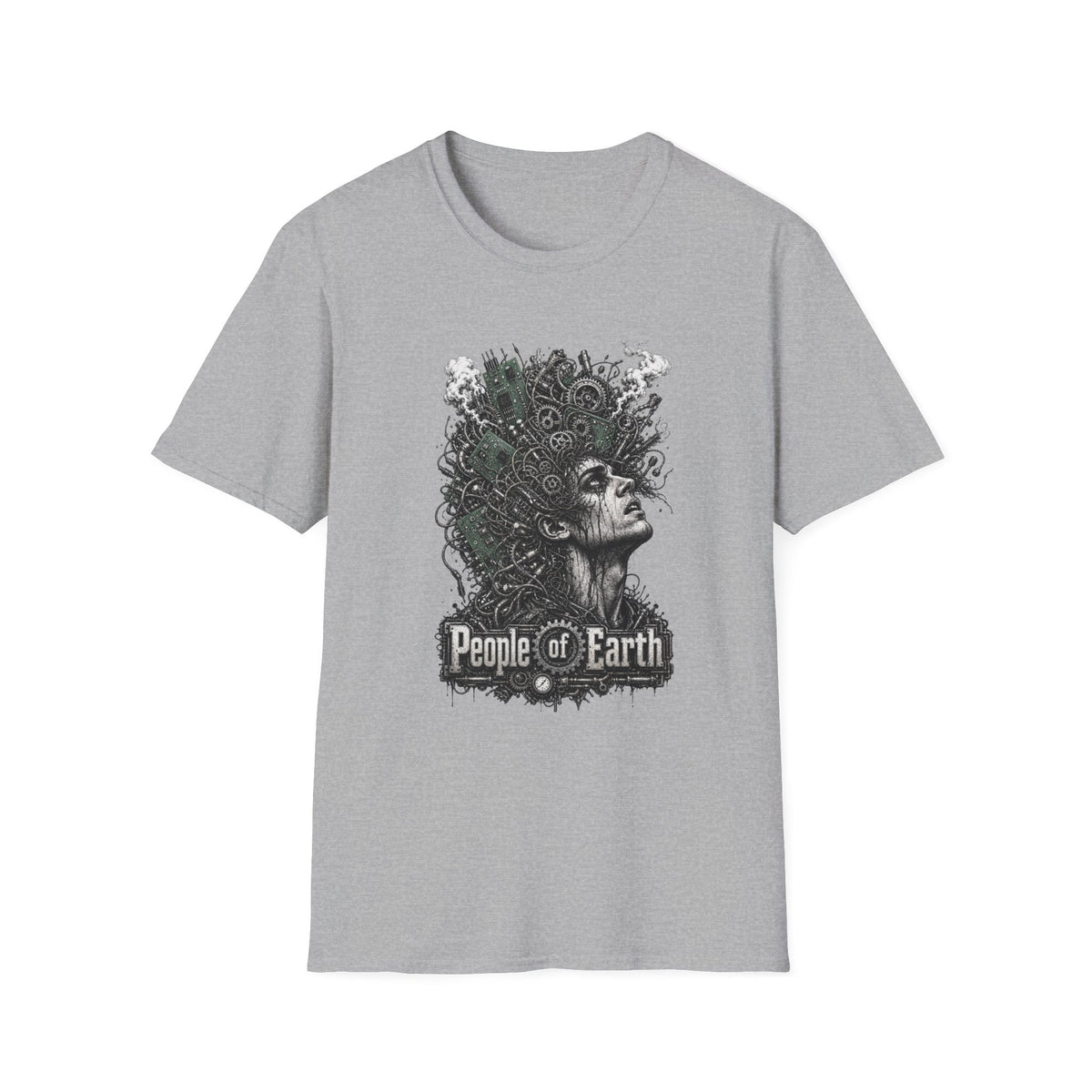People of Earth Tee — Cyber-Steampunk Horror Graphic T-Shirt