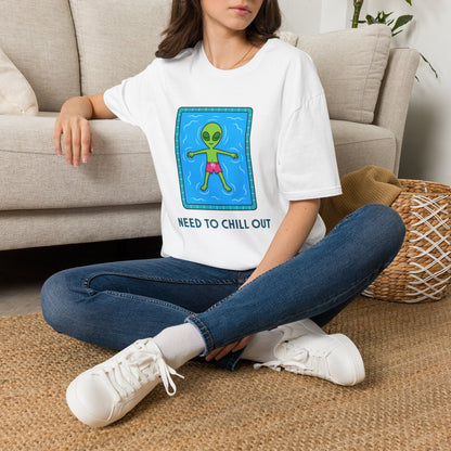 Alien Pool Tee — “Need to Chill Out” Relaxed Graphic T-Shirt