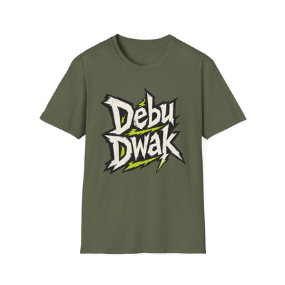 Debu Dwak Logo Graphic T‑Shirt — Bold Lightning Lettering Tee
