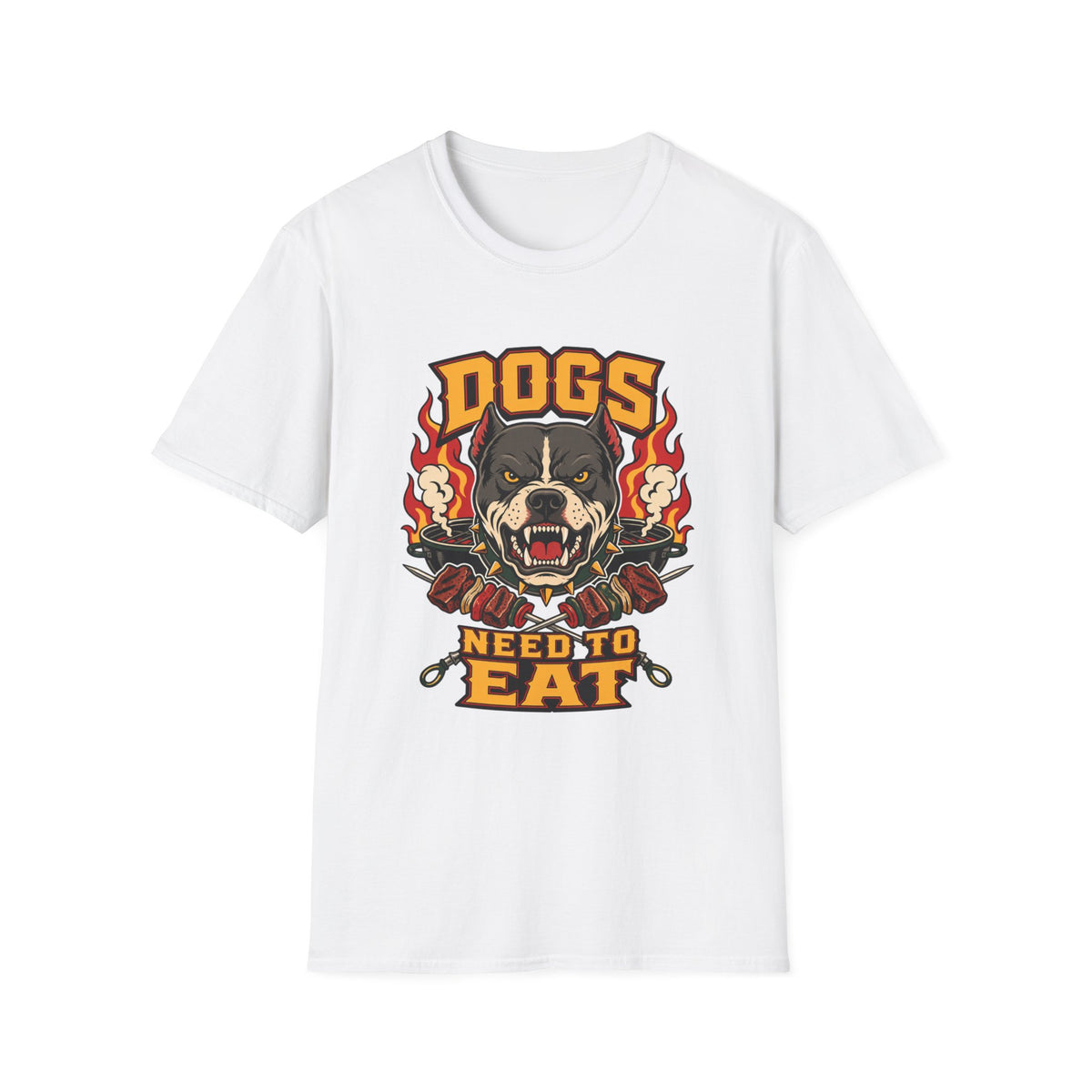“Dogs Need to Eat” Fierce Rottweiler Graphic T-Shirt