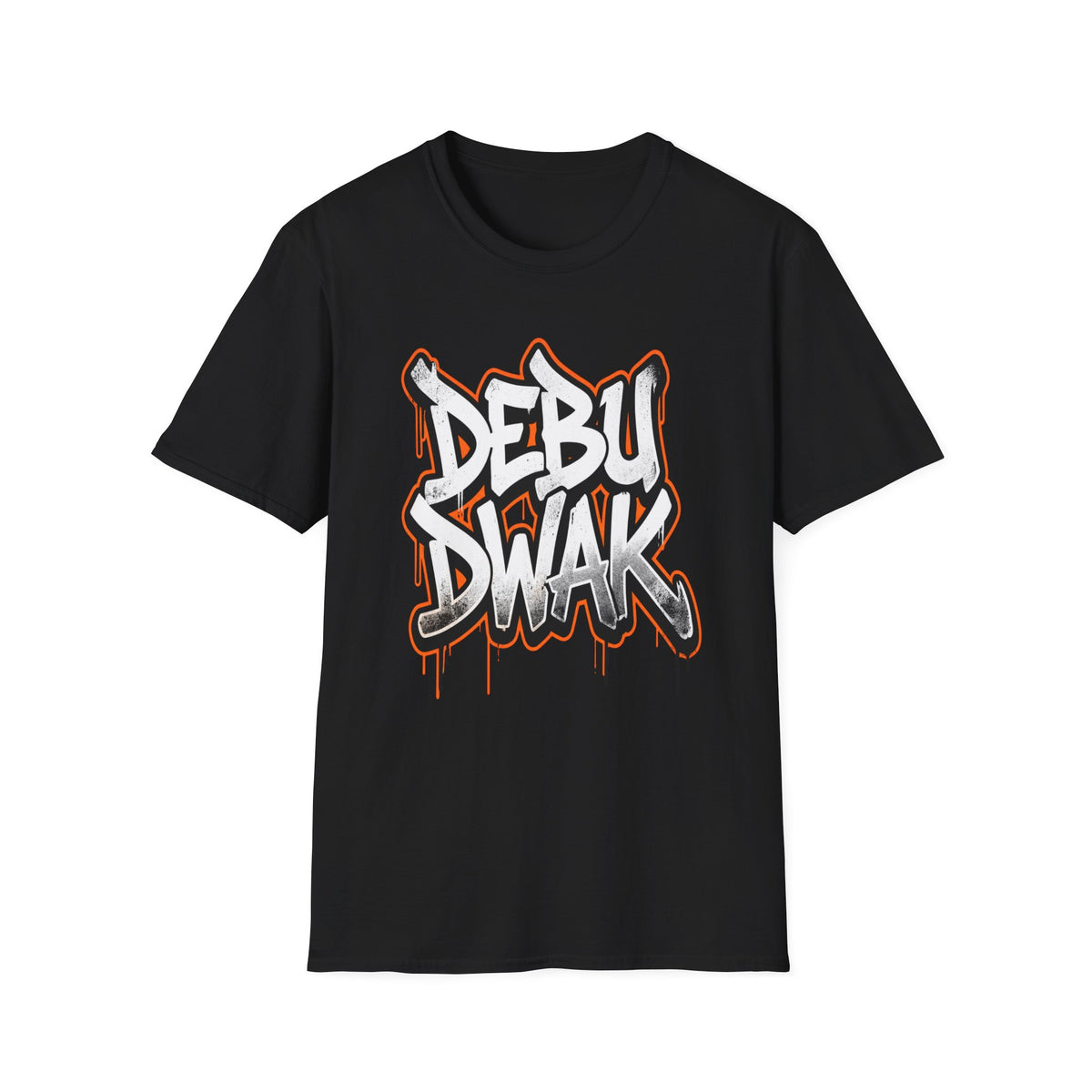 Graffiti "DEBU DWAK" Logo Graphic T-Shirt – Urban Streetwear Tee