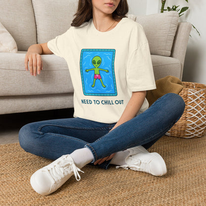 Alien Pool Tee — “Need to Chill Out” Relaxed Graphic T-Shirt
