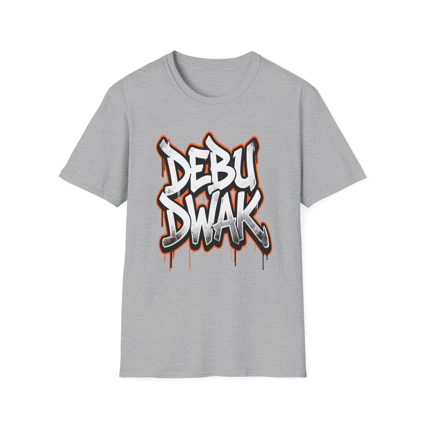 Graffiti "DEBU DWAK" Logo Graphic T-Shirt – Urban Streetwear Tee