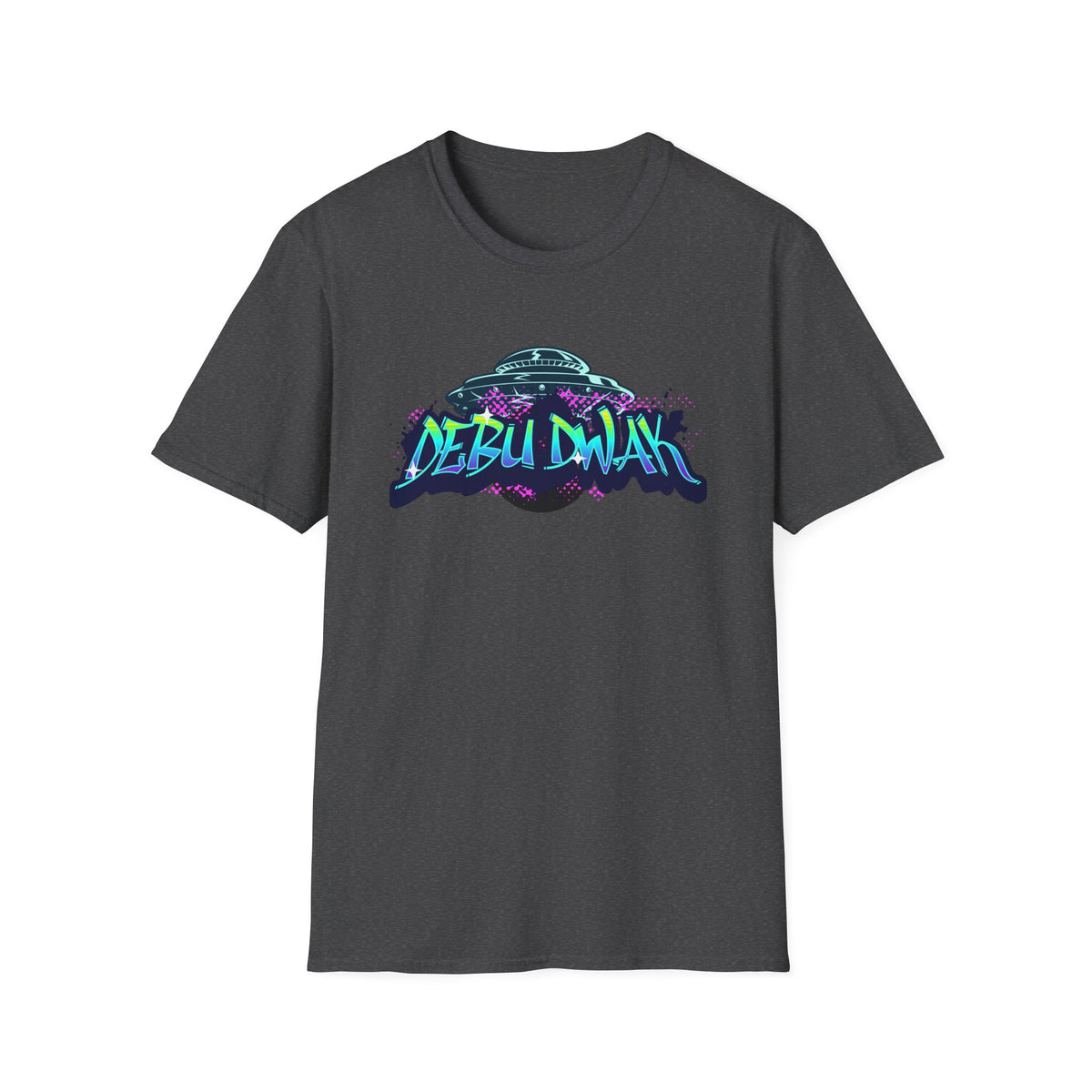 Alien Graffiti T-Shirt — "Debu Dwak" Logo UFO Streetwear Tee