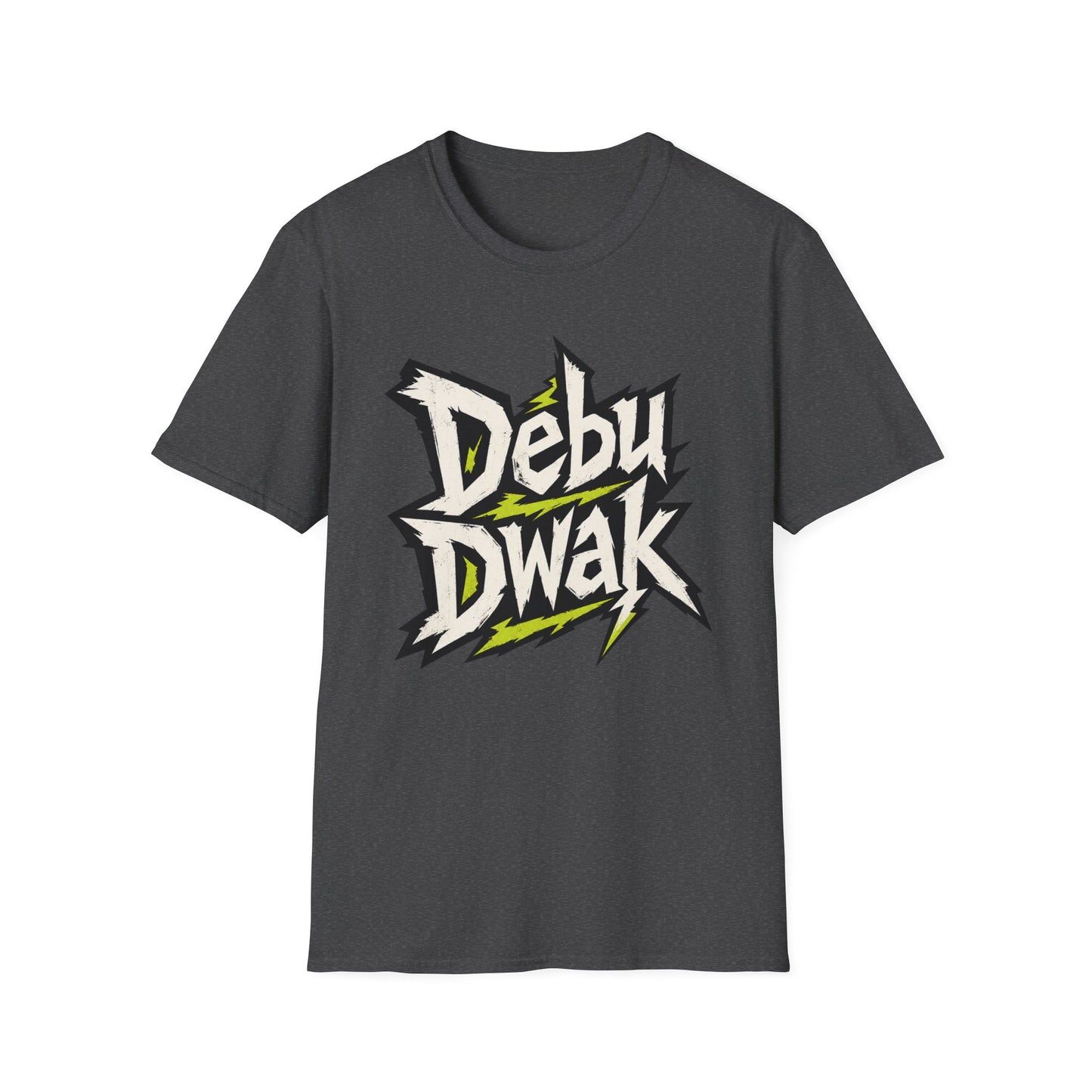 Debu Dwak Logo Graphic T‑Shirt — Bold Lightning Lettering Tee