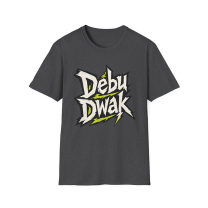Debu Dwak Logo Graphic T‑Shirt — Bold Lightning Lettering Tee