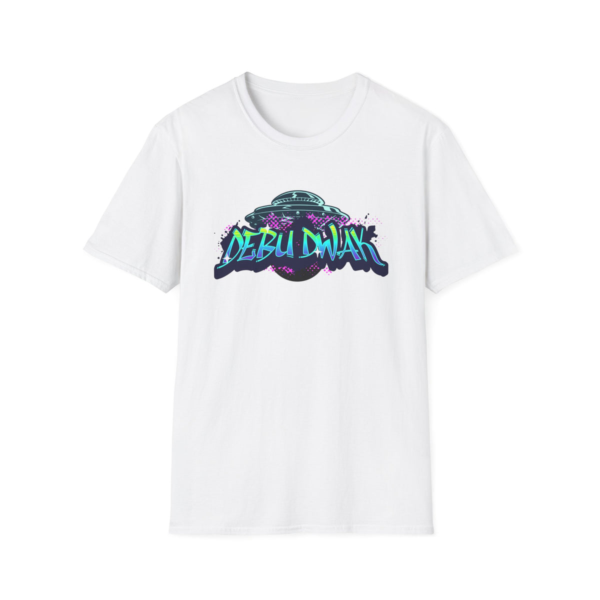 Alien Graffiti T-Shirt — "Debu Dwak" Logo UFO Streetwear Tee
