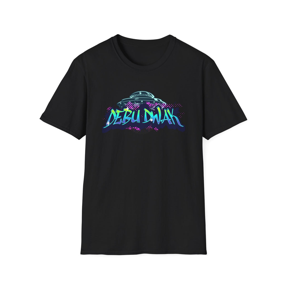 Alien Graffiti T-Shirt — "Debu Dwak" Logo UFO Streetwear Tee