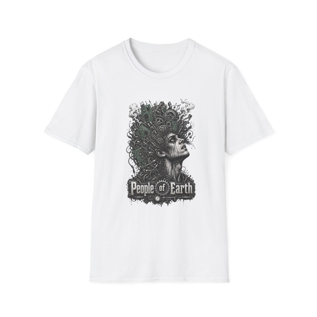 People of Earth Tee — Cyber-Steampunk Horror Graphic T-Shirt
