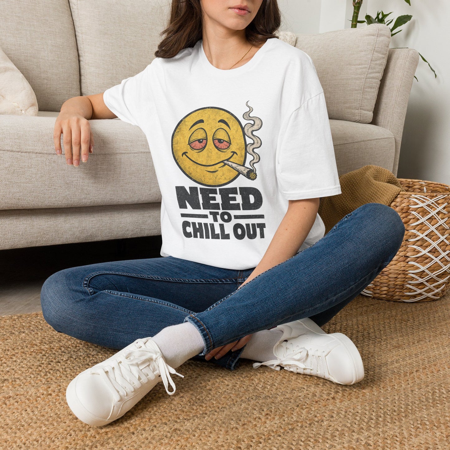 Need to Chill Out T-Shirt — Smoky Chill Emoji Graphic Tee