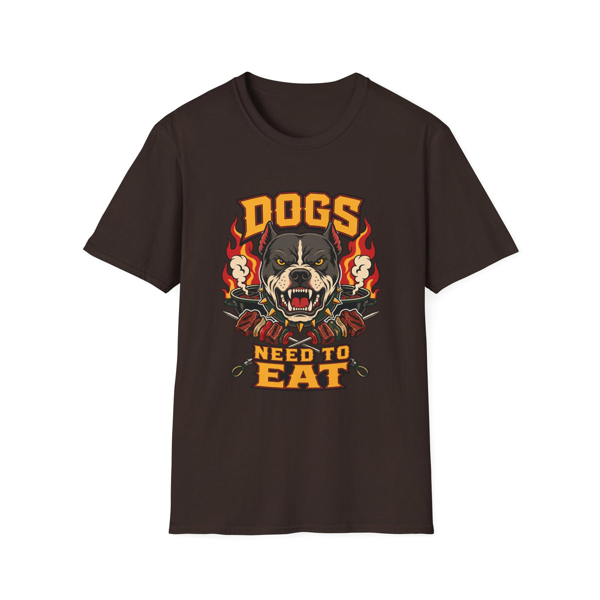 “Dogs Need to Eat” Fierce Rottweiler Graphic T-Shirt