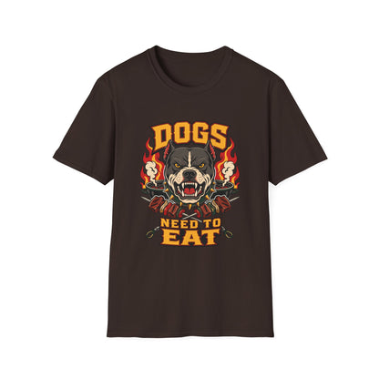 “Dogs Need to Eat” Fierce Rottweiler Graphic T-Shirt