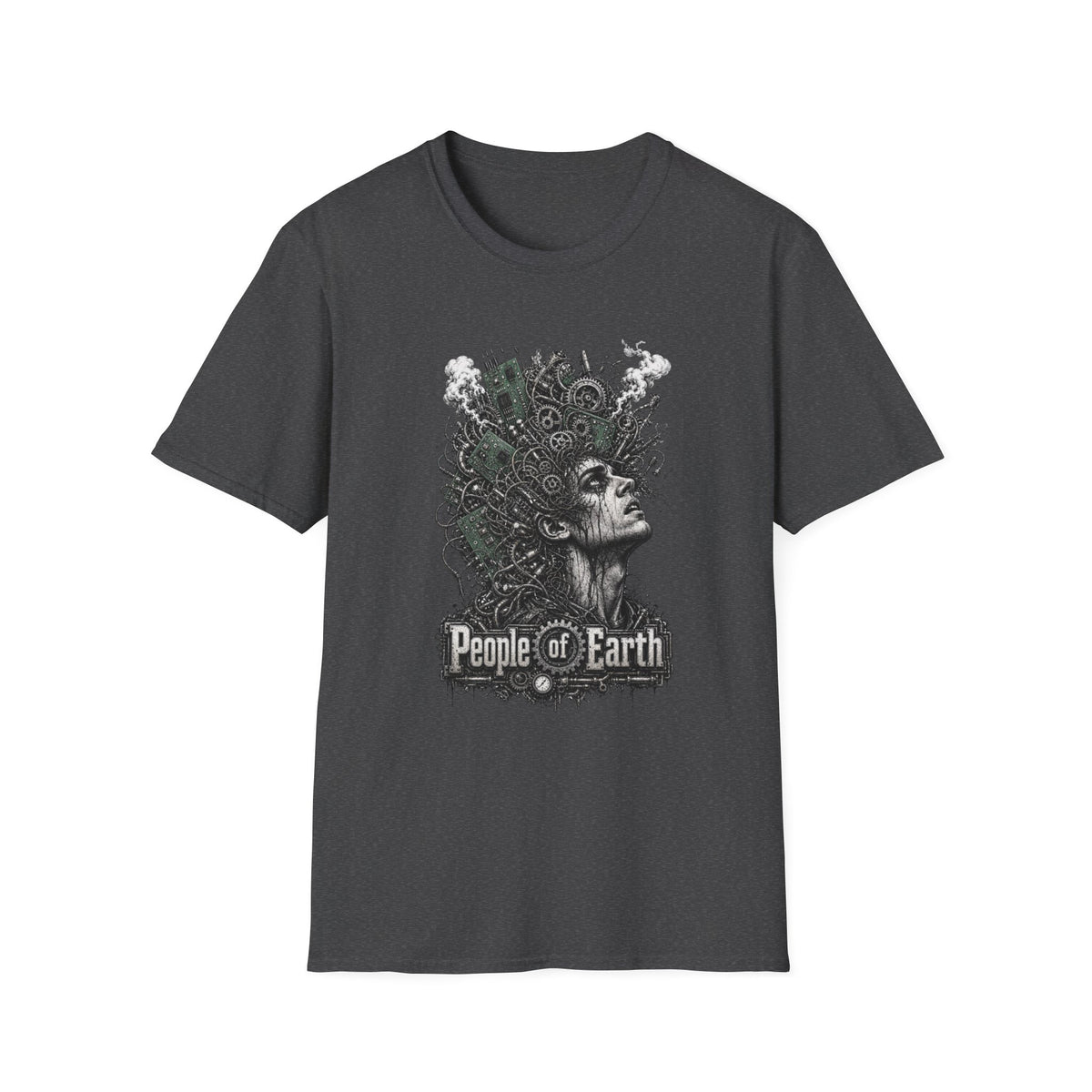 People of Earth Tee — Cyber-Steampunk Horror Graphic T-Shirt