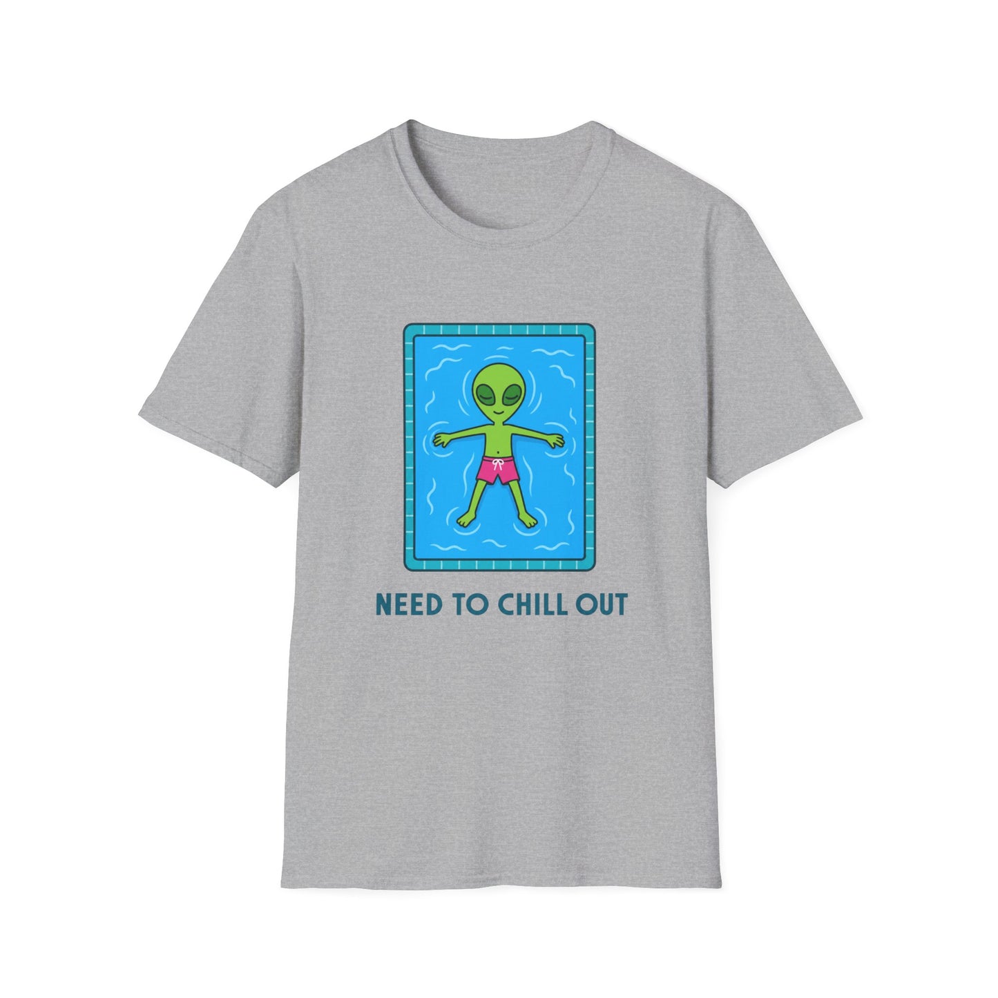 Alien Pool Tee — “Need to Chill Out” Relaxed Graphic T-Shirt