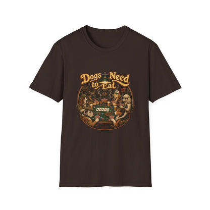 Dogs Need to Eat T-Shirt — Vintage Dog Poker Night Graphic Tee