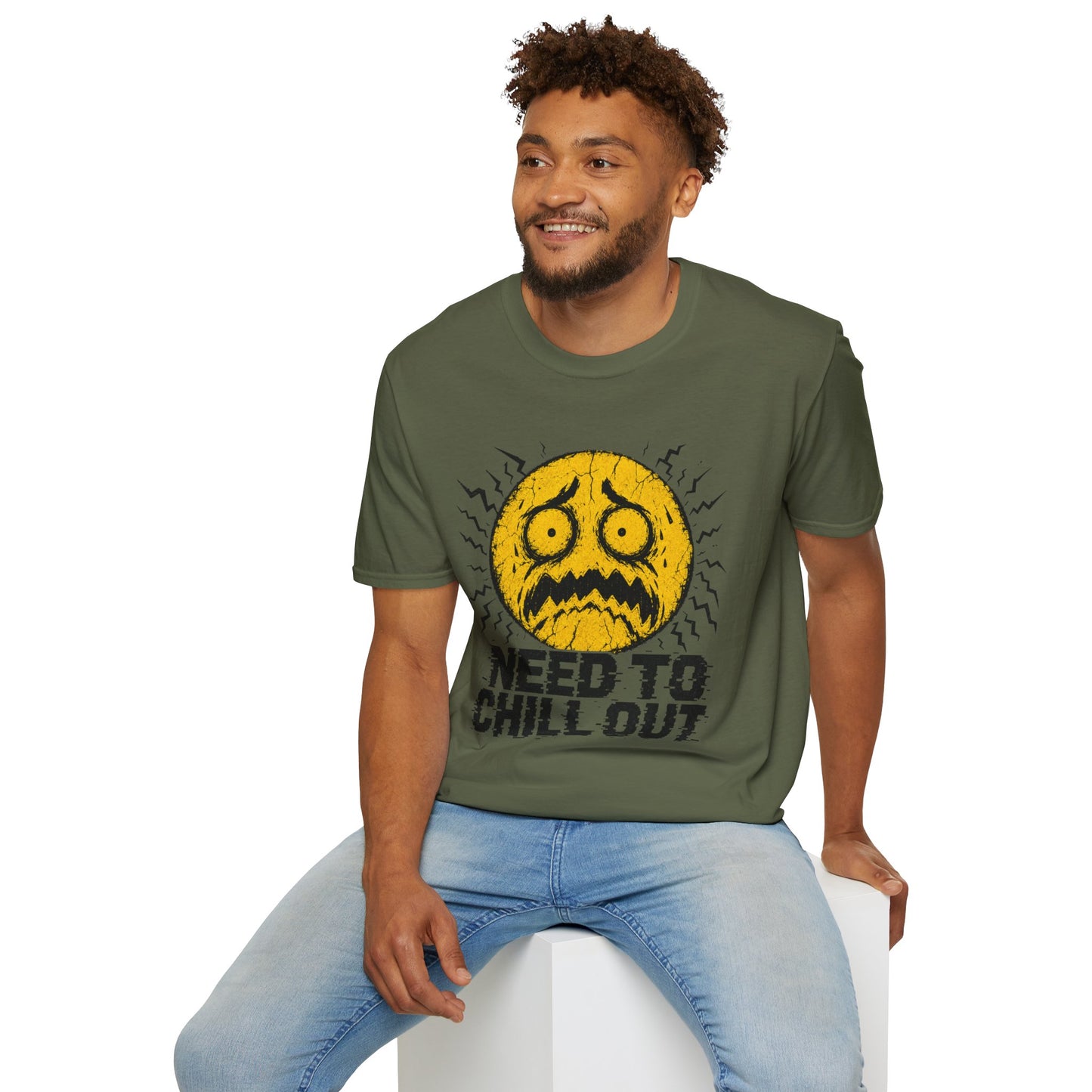 Need To Chill Out T‑Shirt — Funny Stressed Emoji Graphic Tee