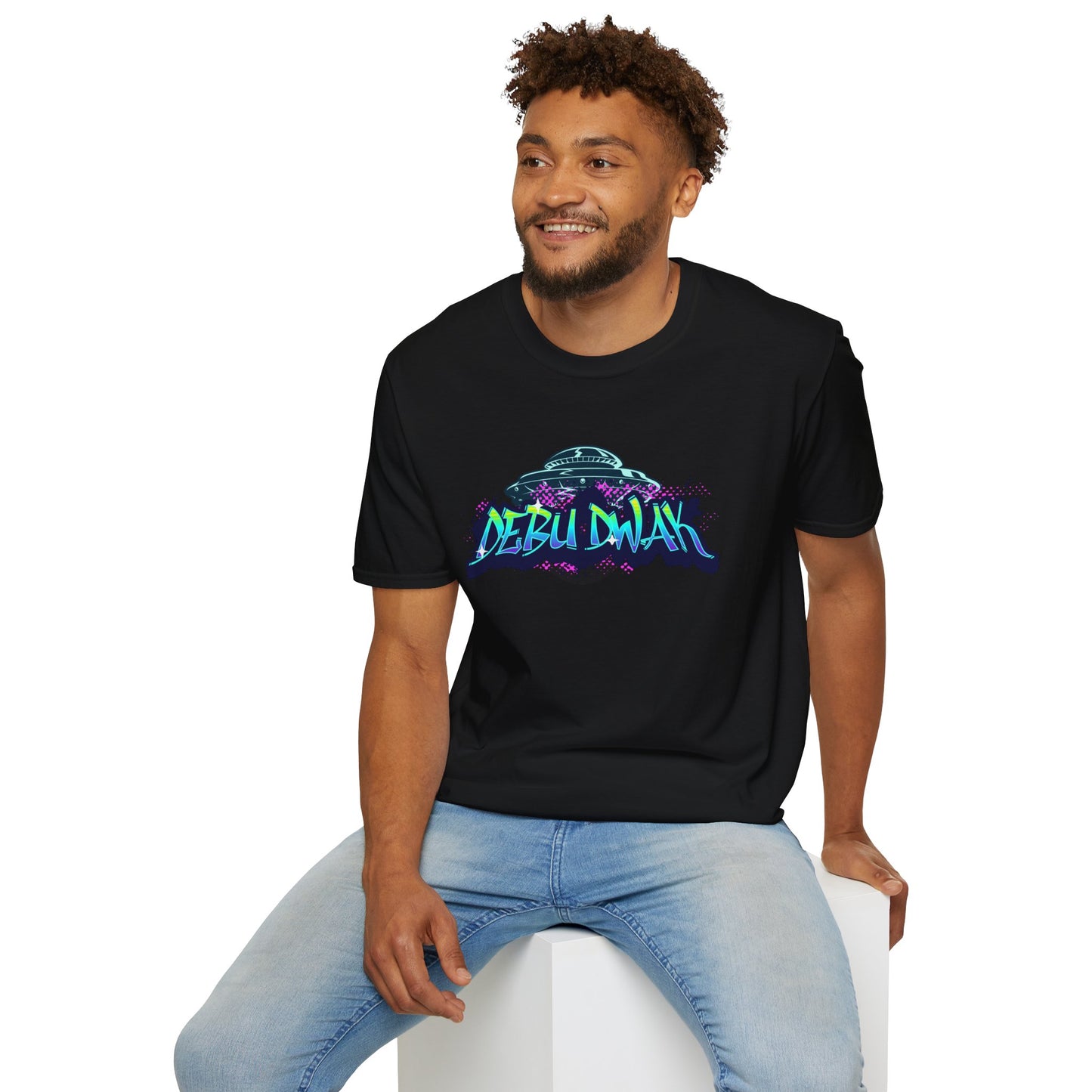 Alien Graffiti T-Shirt — "Debu Dwak" Logo UFO Streetwear Tee