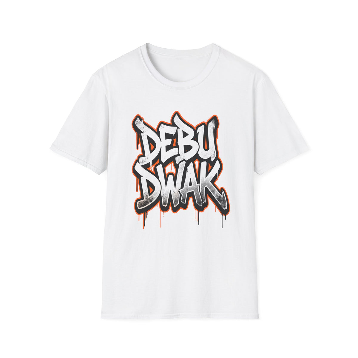 Graffiti "DEBU DWAK" Logo Graphic T-Shirt – Urban Streetwear Tee