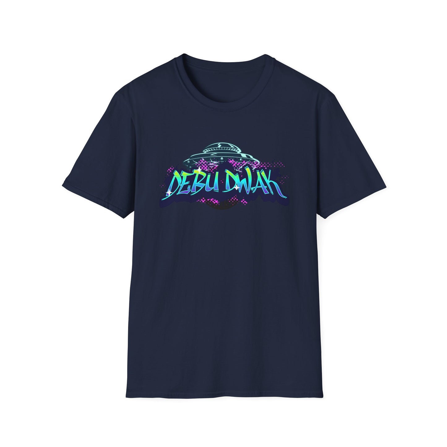 Alien Graffiti T-Shirt — "Debu Dwak" Logo UFO Streetwear Tee