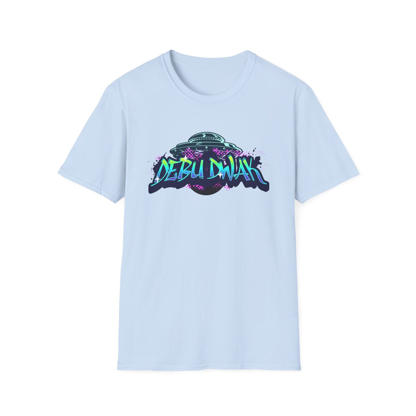 Alien Graffiti T-Shirt — "Debu Dwak" Logo UFO Streetwear Tee