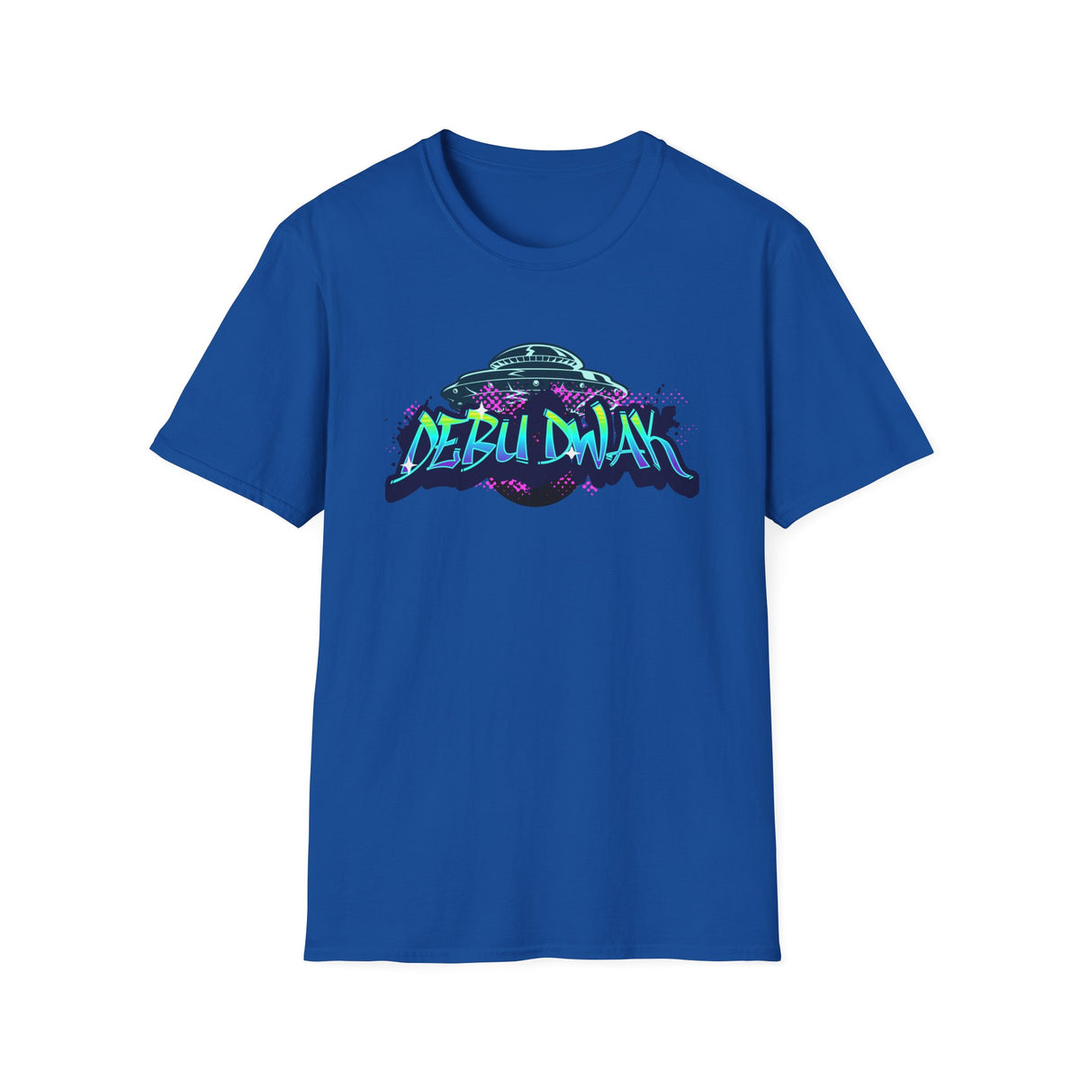Alien Graffiti T-Shirt — "Debu Dwak" Logo UFO Streetwear Tee