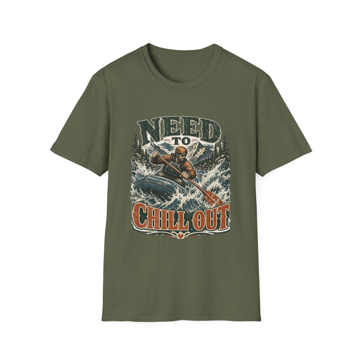 "Need to Chill Out" T-Shirt Vintage Outdoor Rafting Graphic Tee