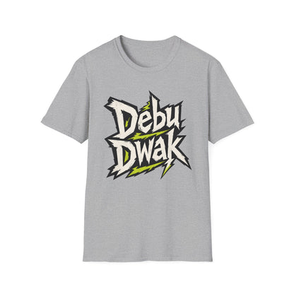Debu Dwak Logo Graphic T‑Shirt — Bold Lightning Lettering Tee